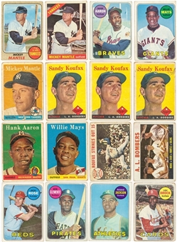 1958-69 Topps Hall of Famers and Stars Collection (16) - Including Reggie Jackson Rookie Card and Four Mickey Mantle Examples!